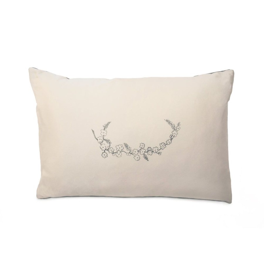 Art & Decor dominique cohen | Flower Branch Silk, Linen Accent Pillow,14 By 20 Inch