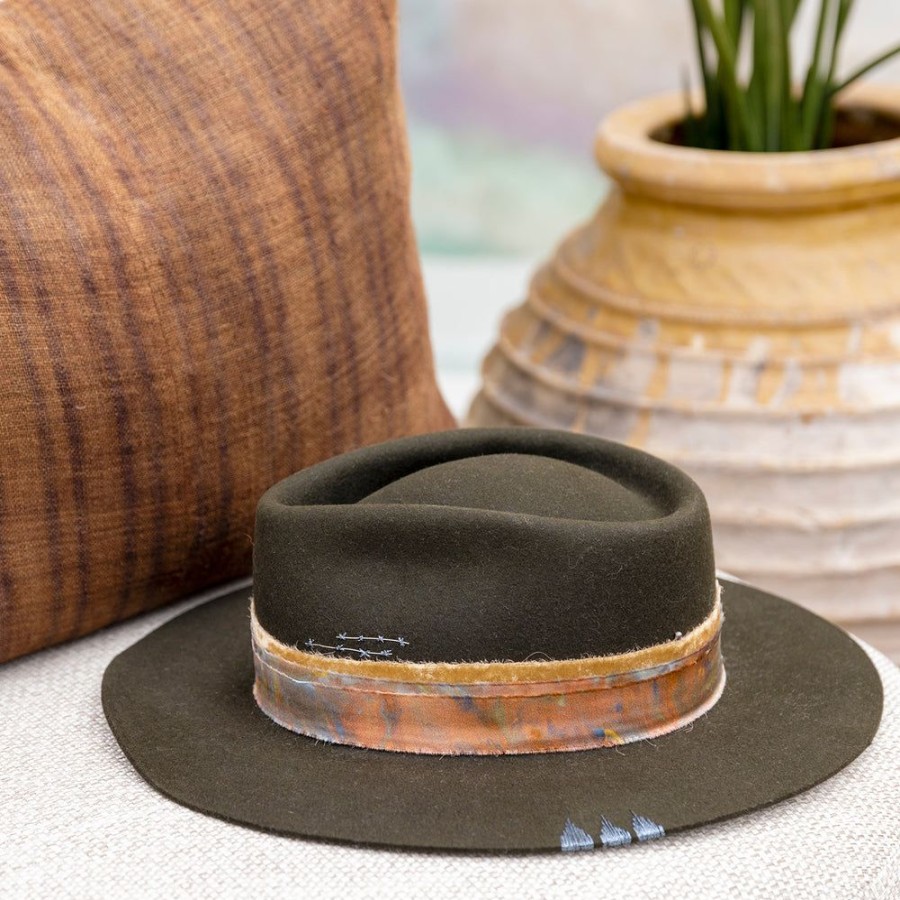 Hats dominique cohen | Culver City, A Felt Classic Fedora, In Olive