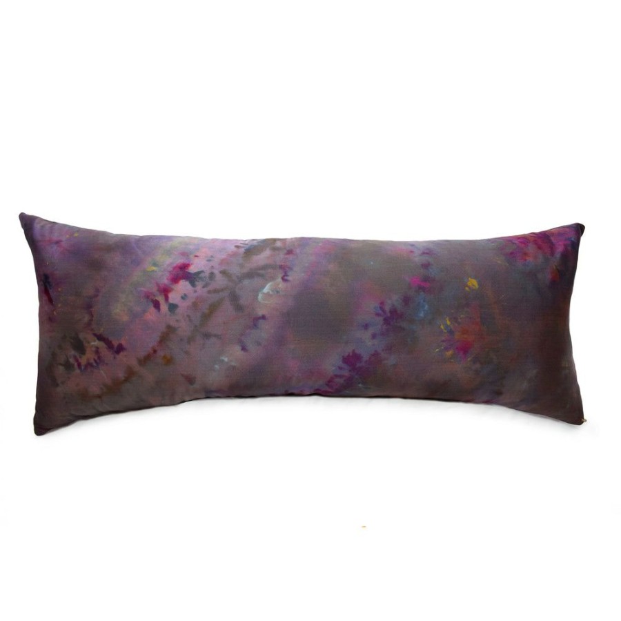 Art & Decor dominique cohen | Double-Dyed Silk Bolster Pillow,14 By 36 Inch,In Peony, Gunmetal