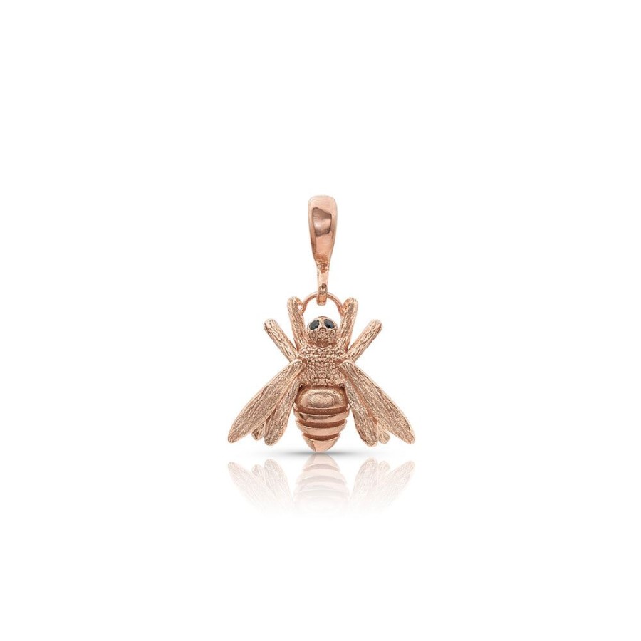 Jewelry dominique cohen | Bee Charm With Black Diamond Eyes, In 18K Rose Gold