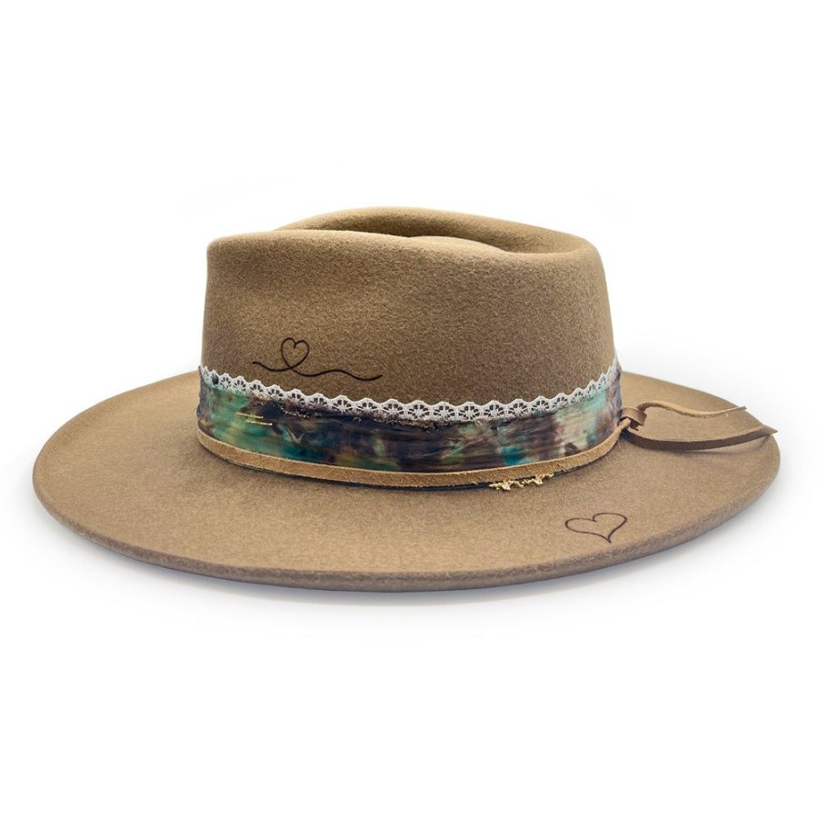 Hats dominique cohen | Follow Your Heart, A Felt Twist Fedora, In Pecan