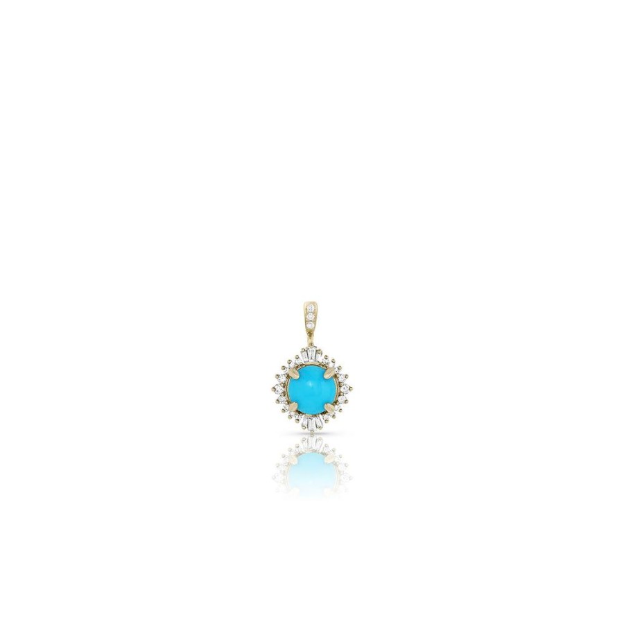 Jewelry dominique cohen | Sleeping Beauty Turquoise, Diamond Sparkle Enhancer, In 18K Yellow Gold