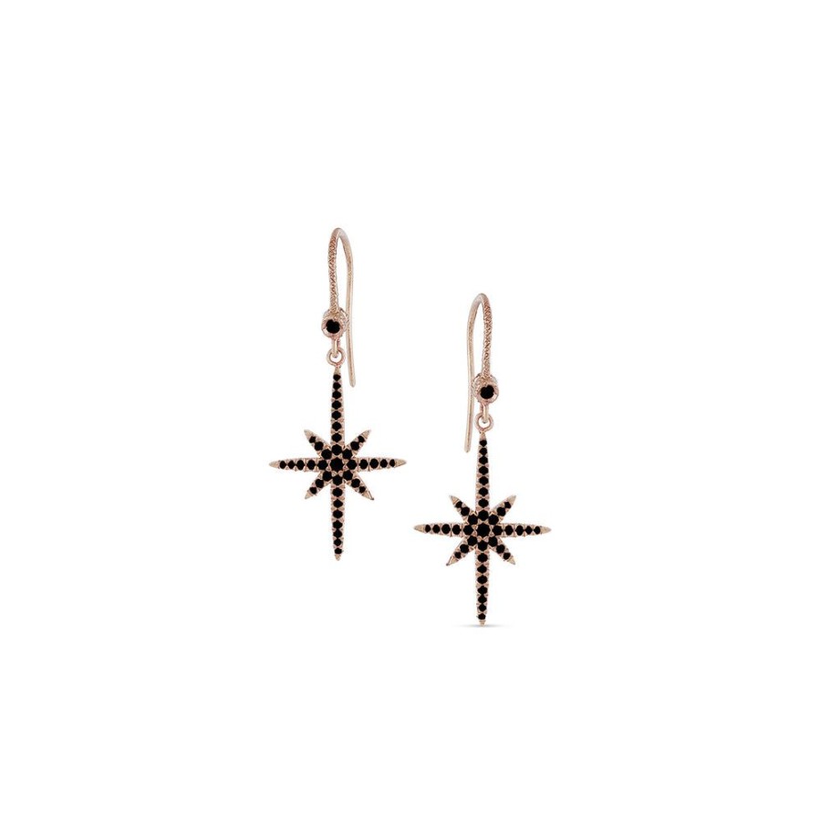 Jewelry dominique cohen | Petite Northstar Black Diamond Earring,In 18K Rose Gold