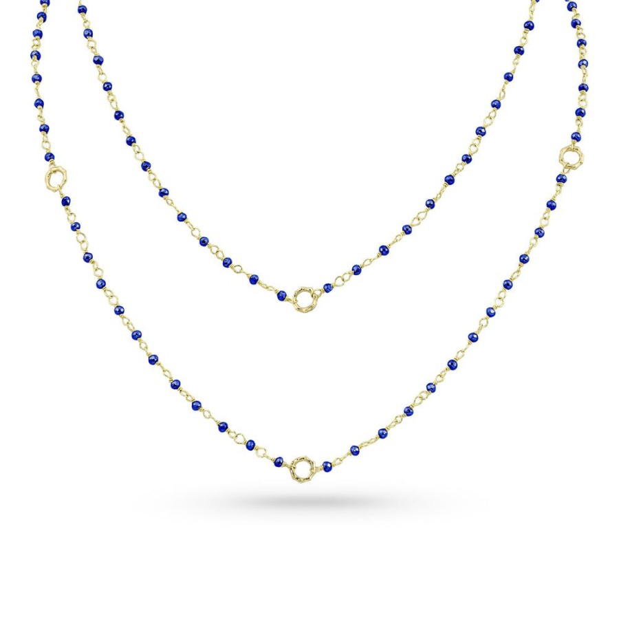 Jewelry dominique cohen Gemstone Chains & Strands & Pearls | Kyanite Sloan Delicate Layering Necklace, In 18K Yellow Gold, 42 Inch