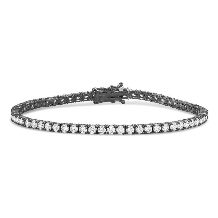 Jewelry dominique cohen | Diamond Inline Tennis Bracelet (4Ct),In 14K Black Gold