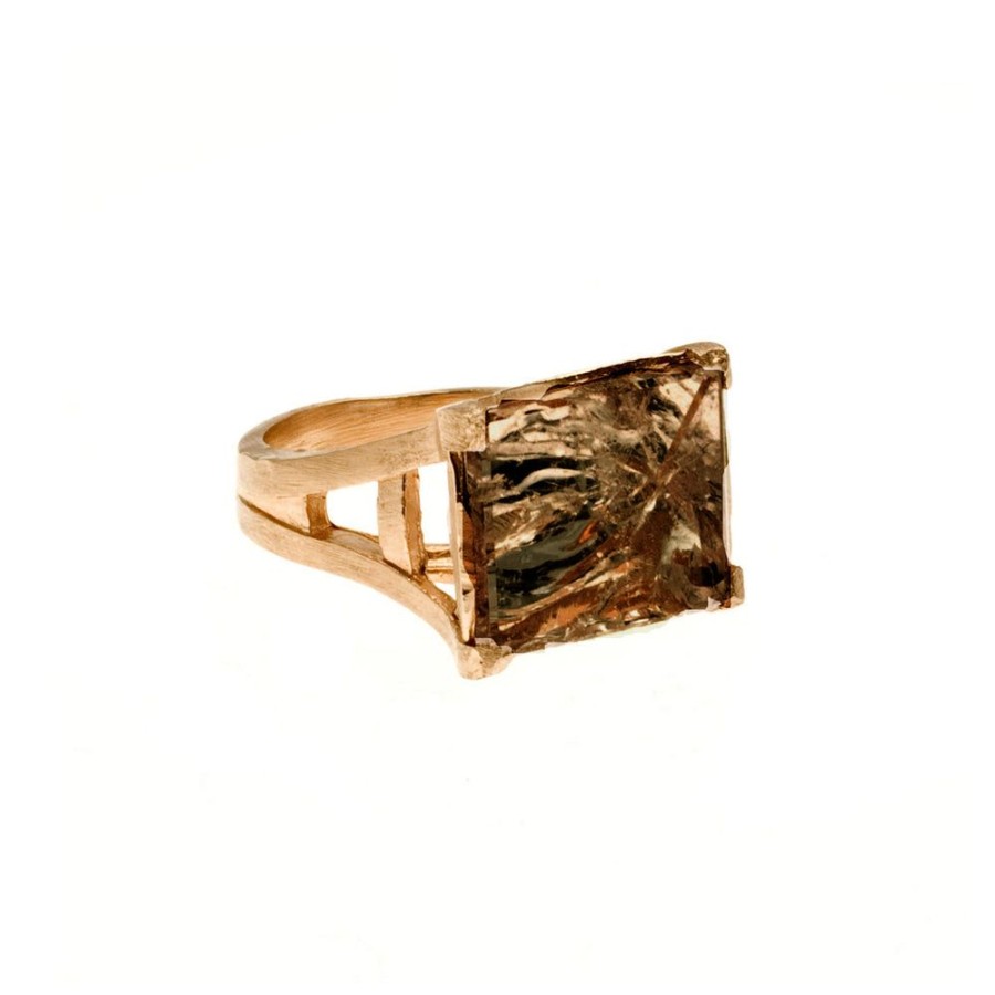 Jewelry dominique cohen | Smokey Topaz Tranquility Ring (Small), In 18K Rose Gold