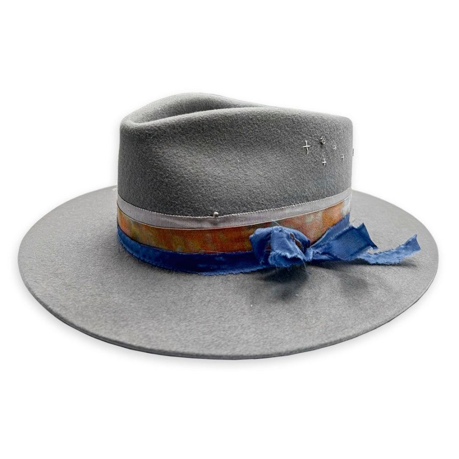 Hats dominique cohen | Self Love, A Felt, Sloped Fedora, In Ash Grey