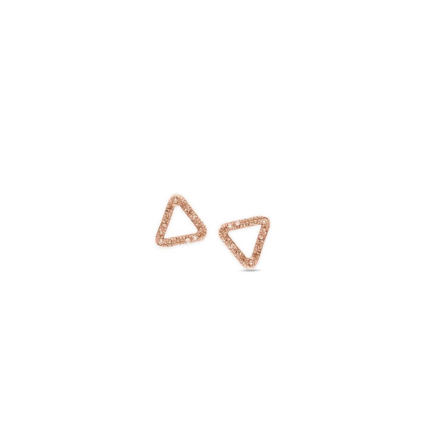 Jewelry dominique cohen | Champagne Diamond Triangle Stud Earring,In 18K Rose Gold