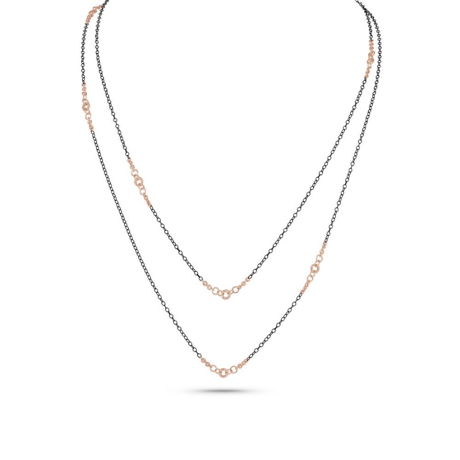 Jewelry dominique cohen Core Chains | Sexy Noir Pendant Chain, With 18K Rose Gold, 42 Inch