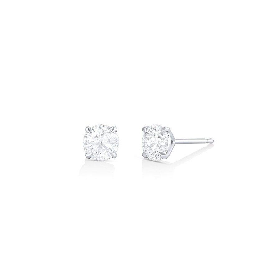 Jewelry dominique cohen | Round Diamond Stud Earrings (2.62Cts),In 14K White Gold