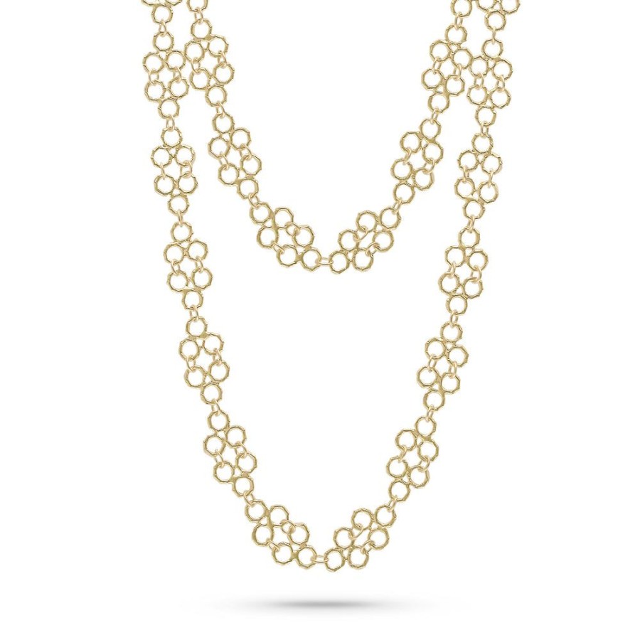 Jewelry dominique cohen Core Chains | Bamboo Mesh Opera Necklace, In 18K Yellow Gold, 42 Inch