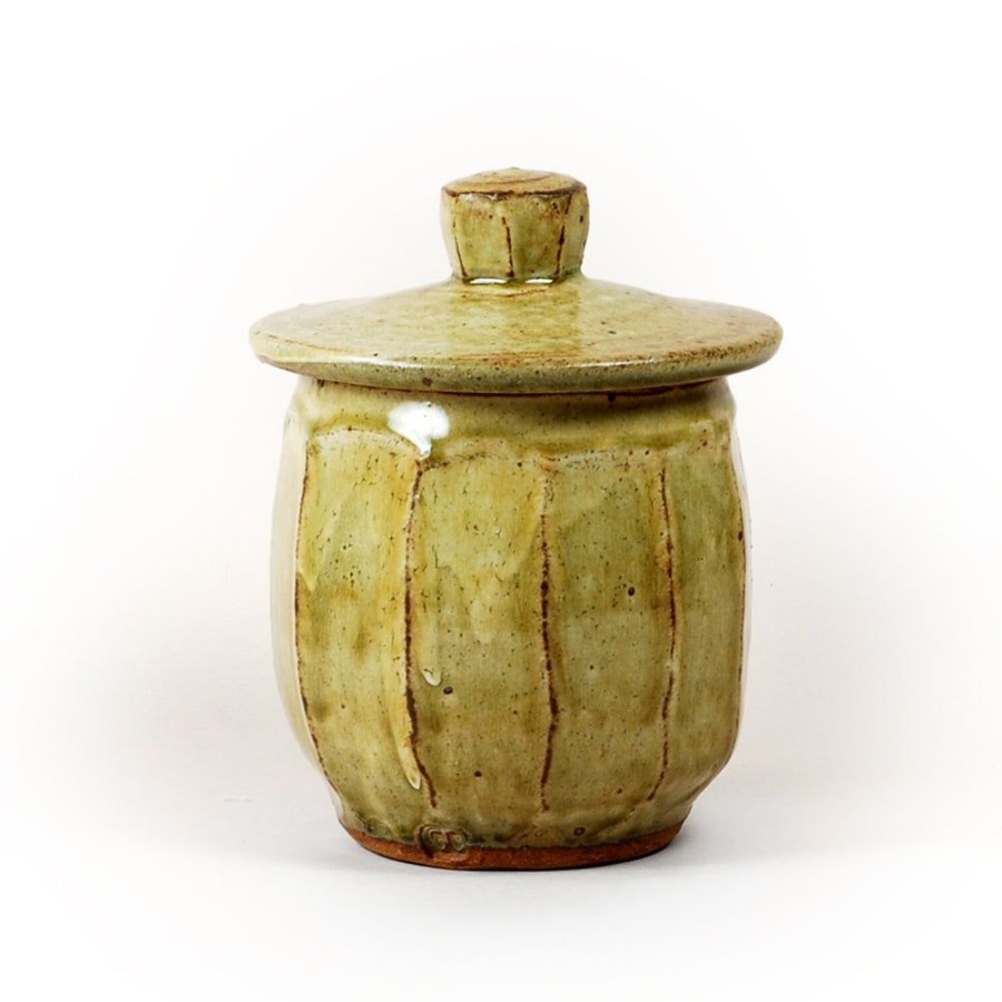 Art & Decor dominique cohen | Lidded Stoneware Jar,In Ash Over Crackle Slip,7 By 5.5 Inch