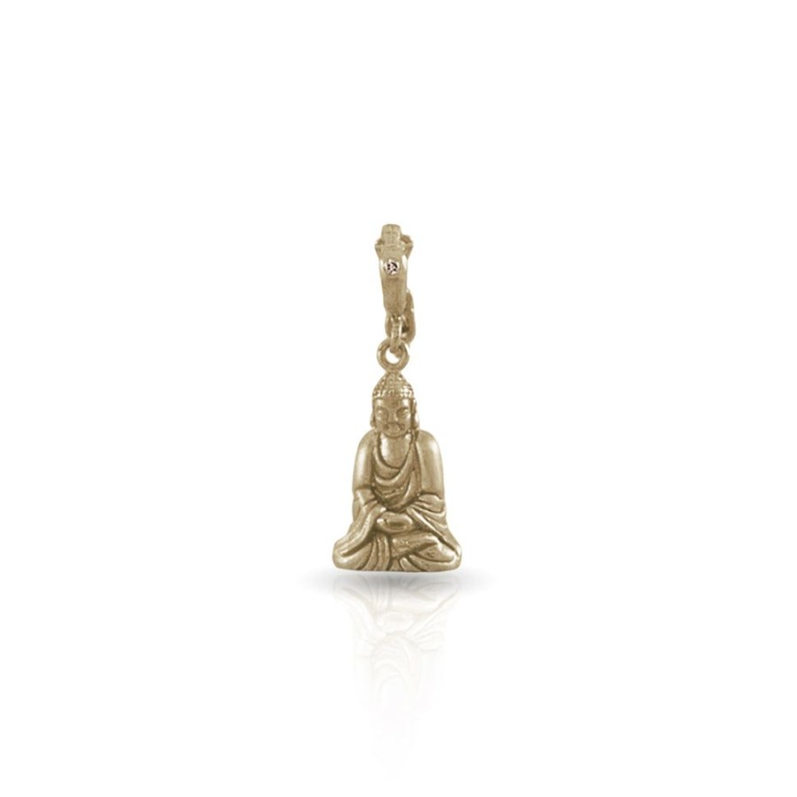 Jewelry dominique cohen | Seated Buddha Enhancer With Diamond Detail, In 18K Yellow Gold