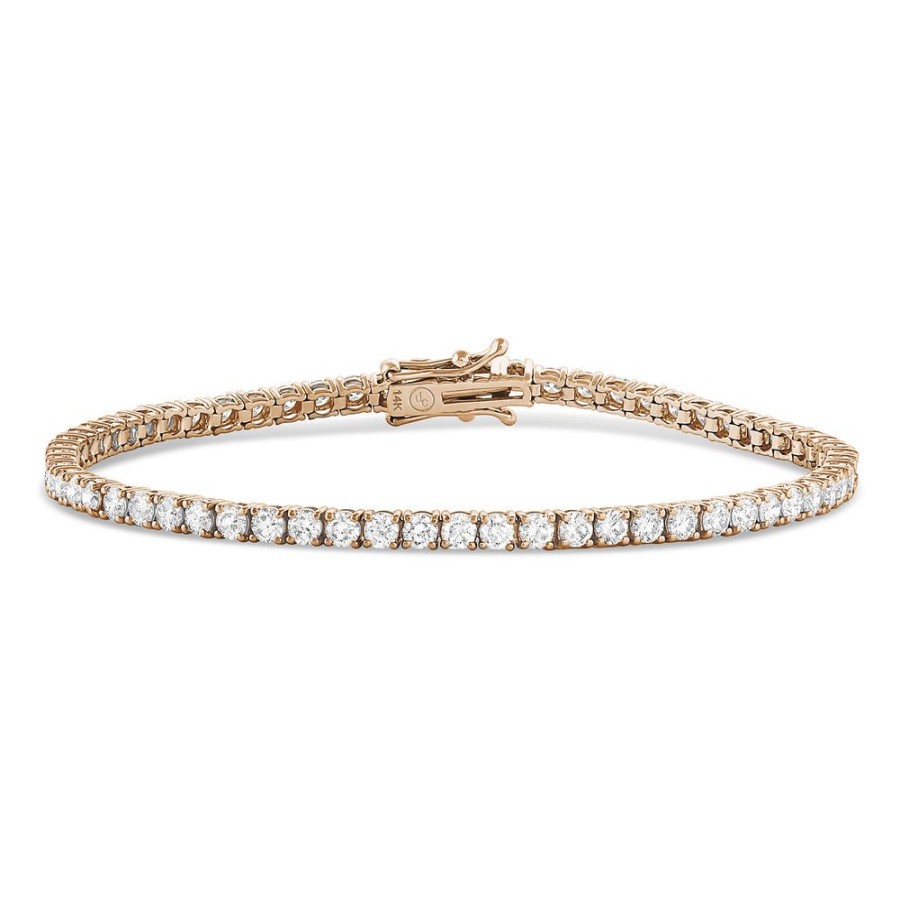 Jewelry dominique cohen | Diamond Inline Tennis Bracelet (4Ct),In 14K Rose Gold