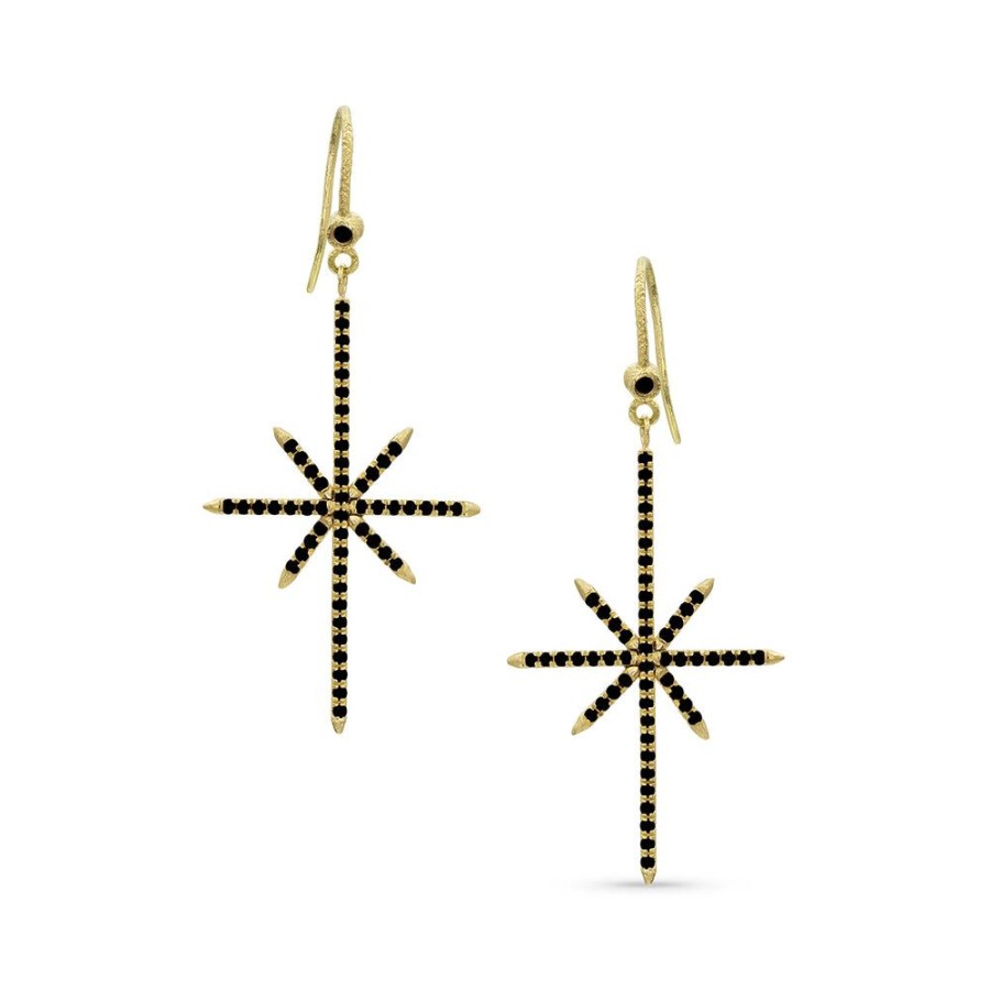 Jewelry dominique cohen | Black Diamond Northstar Duster Earring, In 18K Yellow Gold