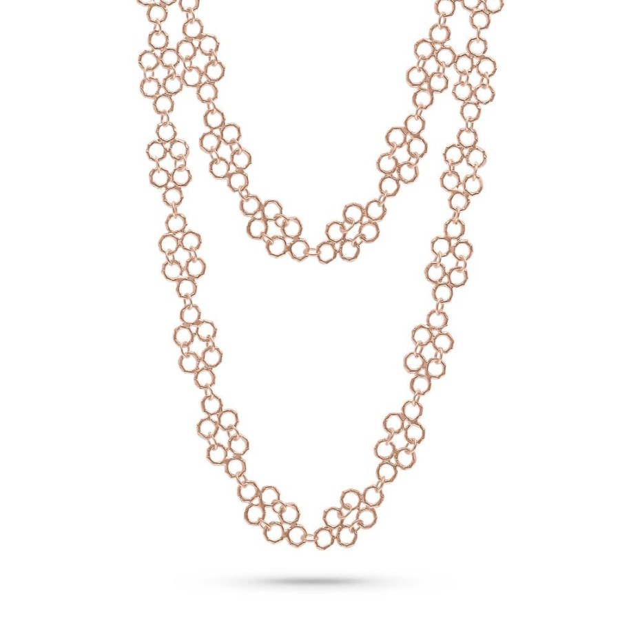 Jewelry dominique cohen Core Chains | Bamboo Mesh Opera Necklace, In 18K Rose Gold, 42 Inch