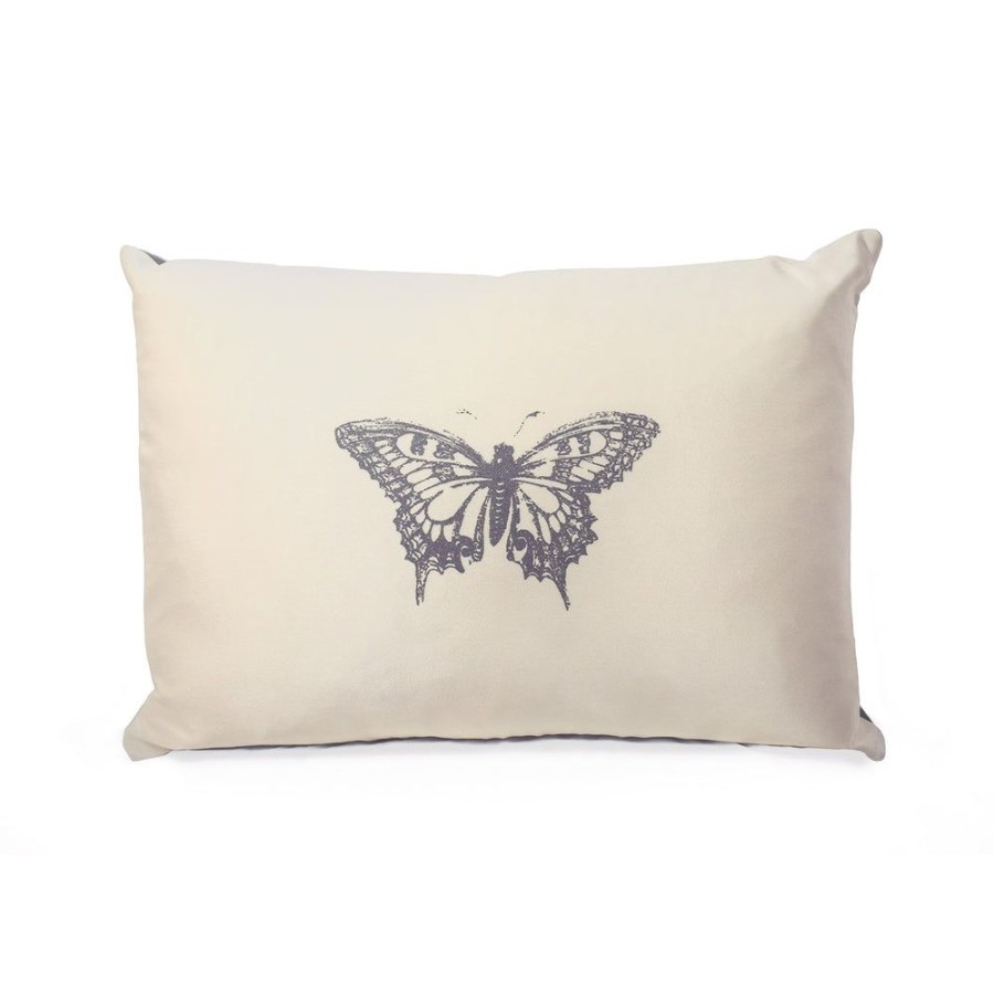 Art & Decor dominique cohen | Butterfly Silk, Linen Accent Pillow,14 By 20 Inch