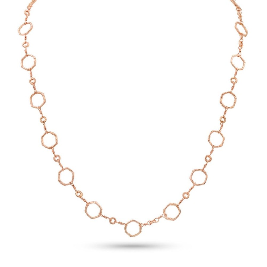 Jewelry dominique cohen Core Chains | Basic Hex Chain Necklace,In 18K Rose Gold,22 Inch