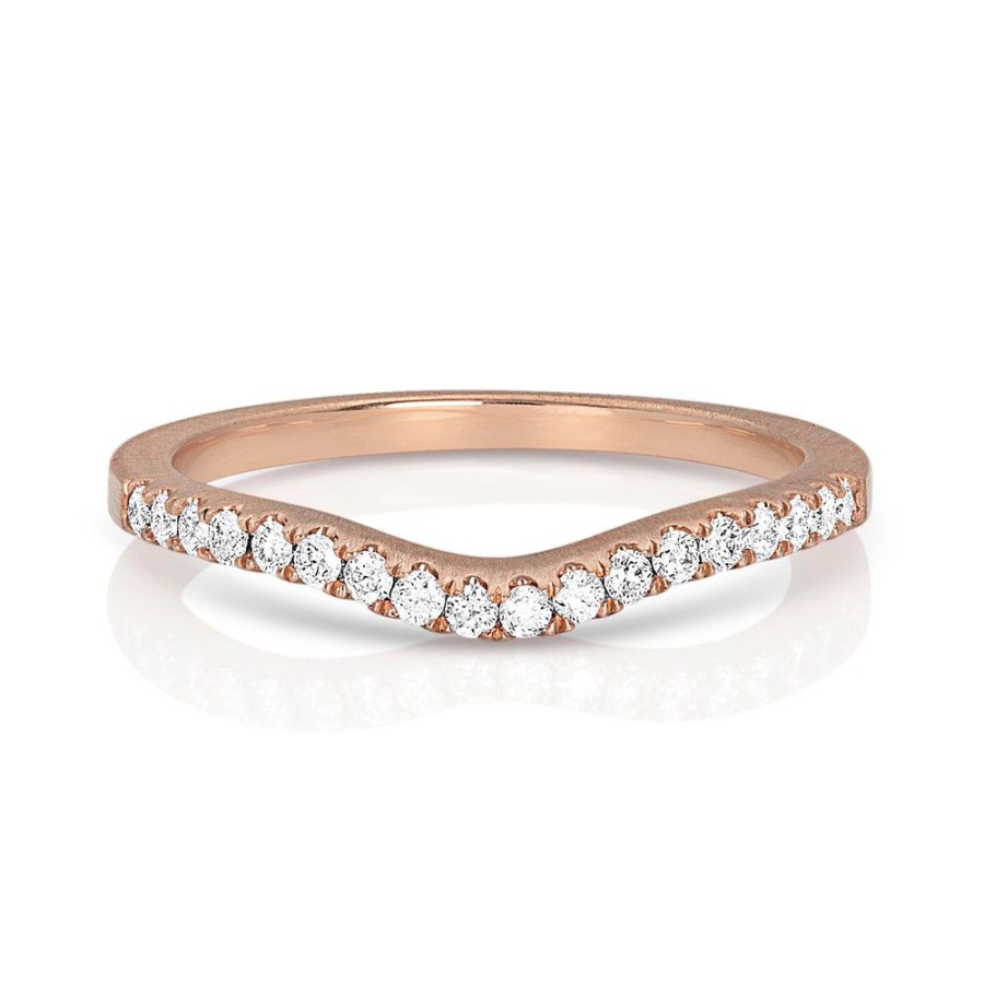 Jewelry dominique cohen | Diamond Wave Stack Ring, In 18K Rose Gold