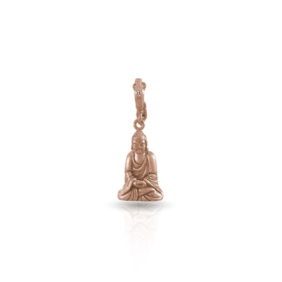 Jewelry dominique cohen | Buddha Seated Pendant With Diamond Detail, In 18K Rose Gold