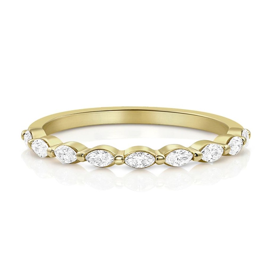 Jewelry dominique cohen | Diamond East-West Marquise Stack Ring, In 14K Yellow Gold