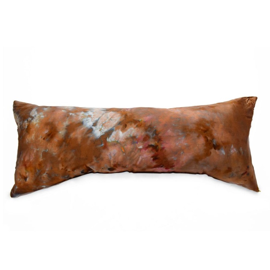 Art & Decor dominique cohen | Double-Dyed Silk Bolster Pillow,14 By 36 Inch,In Brazil Nut, Bubblegum