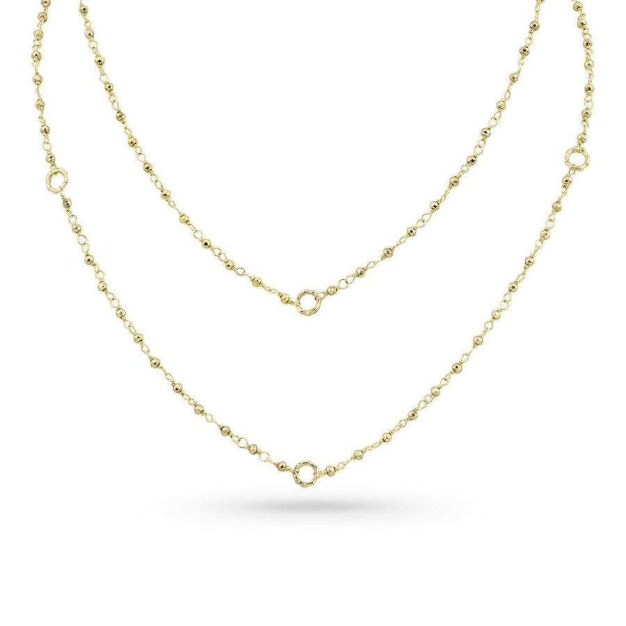 Jewelry dominique cohen Gemstone Chains & Strands & Pearls | Yellow Pyrite Sloan Delicate Layering Necklace, In 18K Yellow Gold, 42 Inch