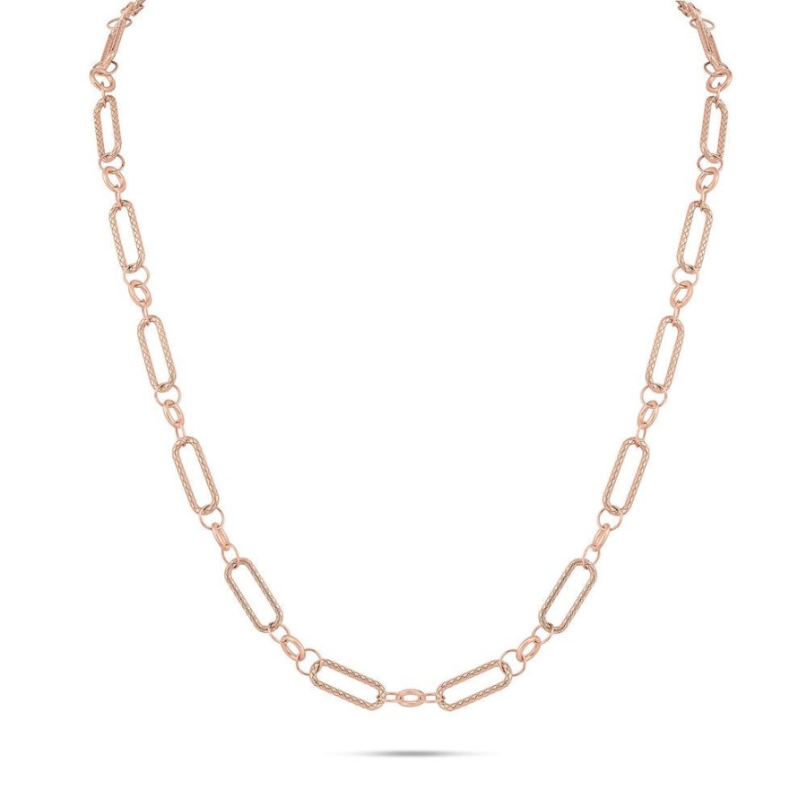 Jewelry dominique cohen Core Chains | Grande Paperclip Layering Chain,In 18K Rose Gold,22 Inch Length