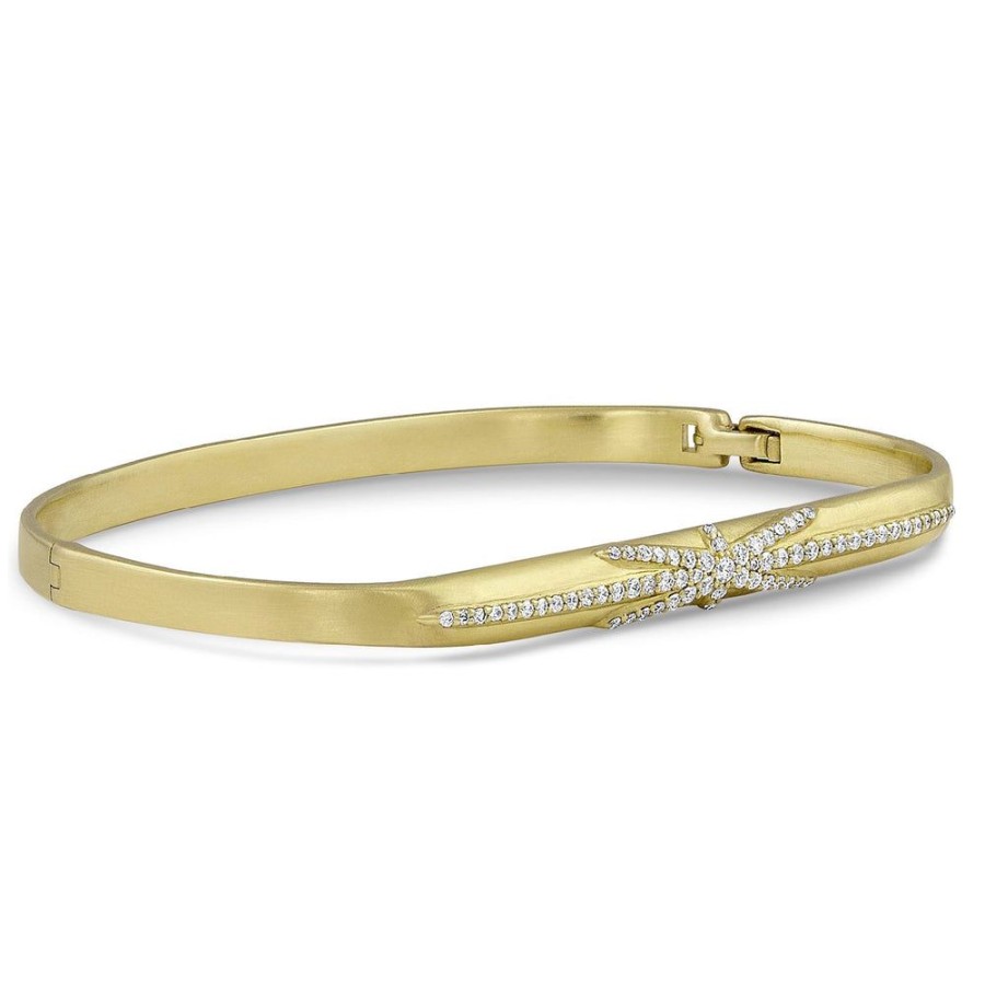 Jewelry dominique cohen | Northstar Diamond Hinged Huggie Bangle,In 18K Yellow Gold