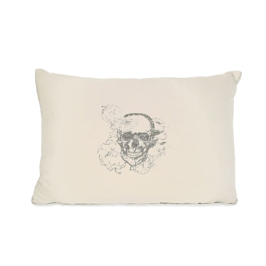 Art & Decor dominique cohen | Skull Silk, Linen Accent Pillow,14 By 20 Inch