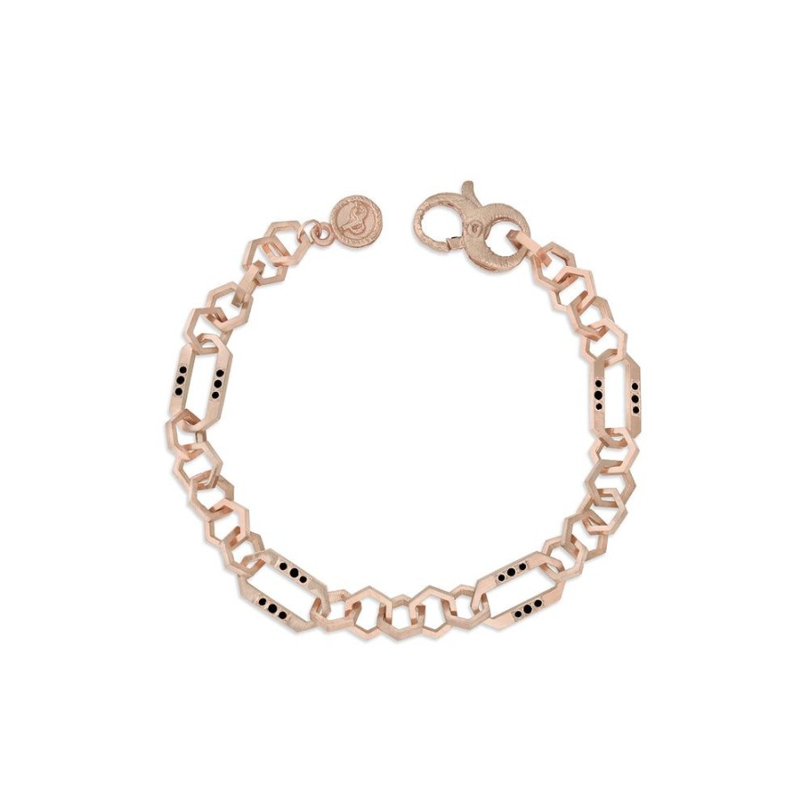 Jewelry dominique cohen | Black Diamond Timepiece Chain Bracelet,In 18K Rose Gold