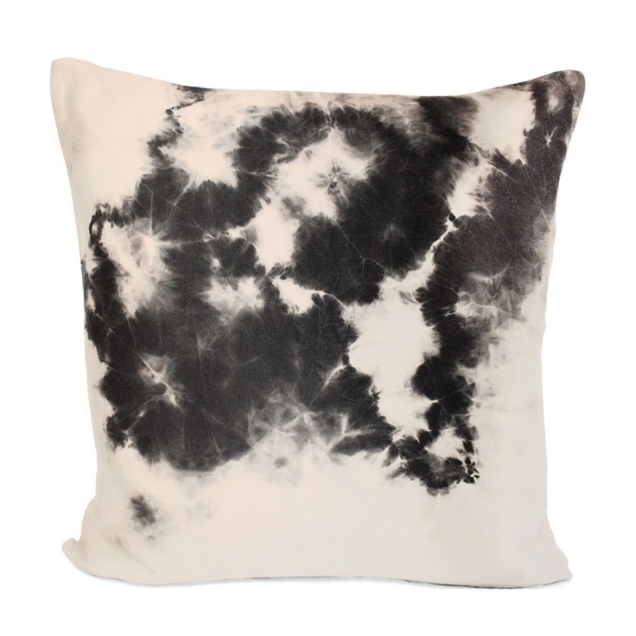 Art & Decor dominique cohen | Double-Dyed Silk, Linen Pillow,20 By 20 Inch,In Black, Creme