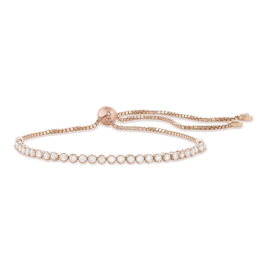 Jewelry dominique cohen | Lariat-Style Diamond Tennis Bracelet,In 14K Rose Gold