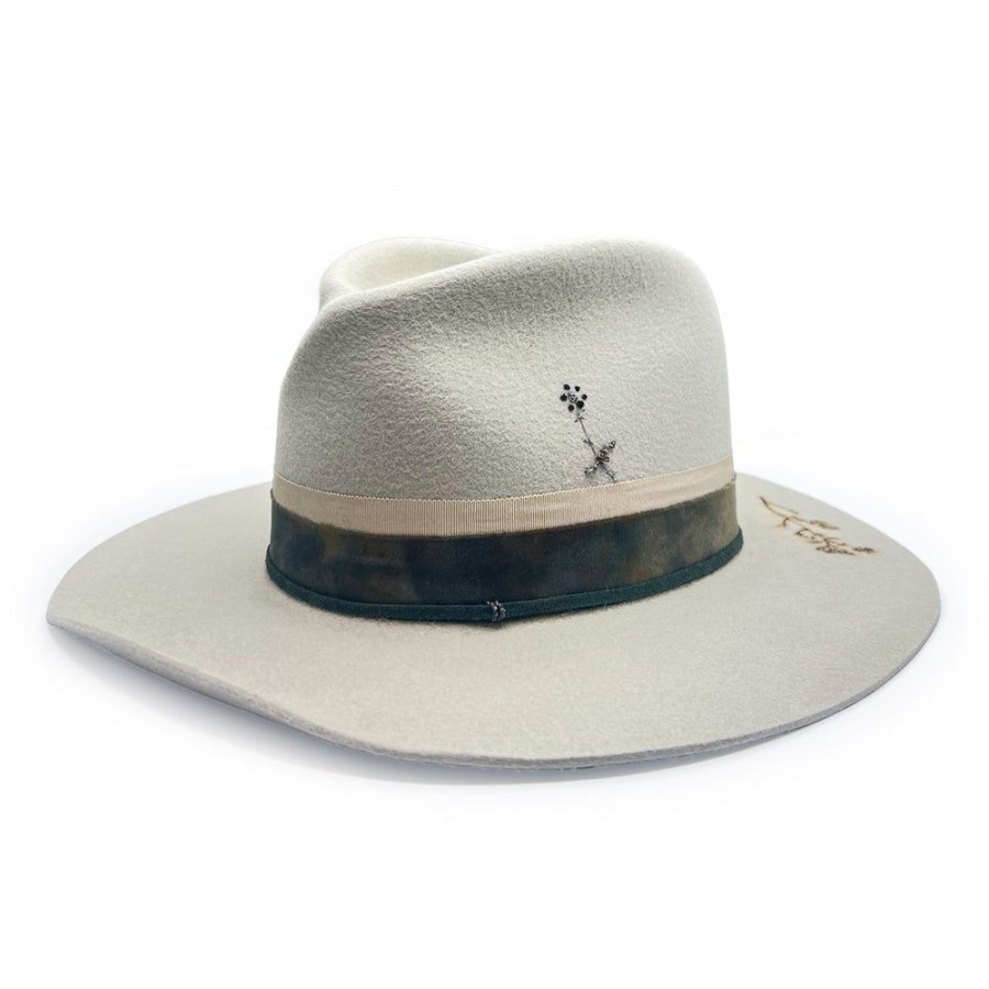 Hats dominique cohen | Breathe Love, A Felt Twist Fedora, In Silver Belly