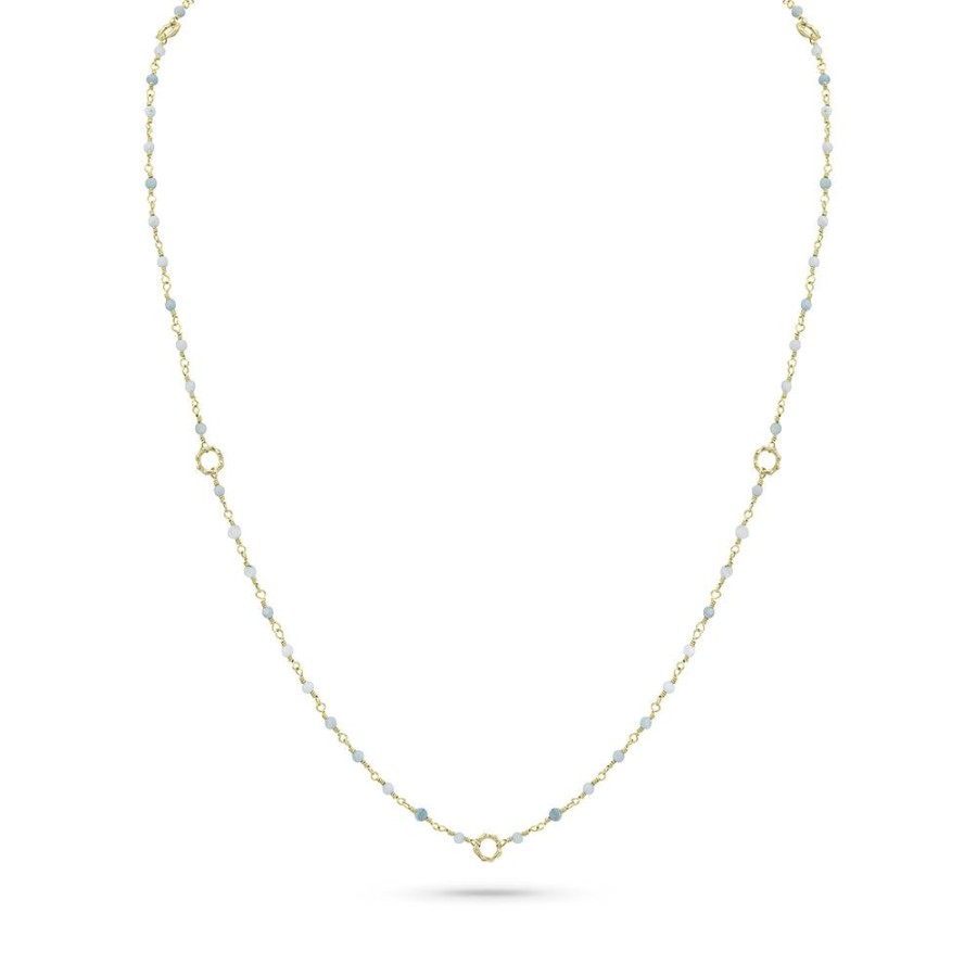 Jewelry dominique cohen Core Chains | Aquamarine Sloan Delicate Layering Necklace,In 18K Yellow Gold,22 Inch