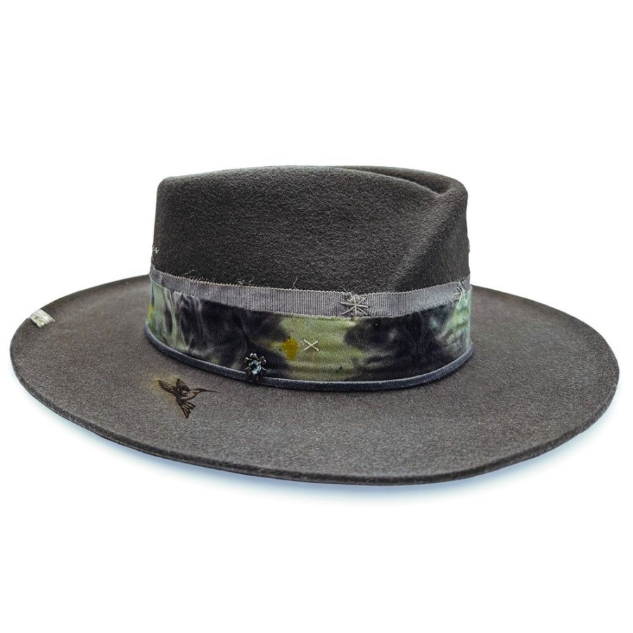 Hats dominique cohen | Mind Over Matter, A Felt Twist Fedora, In Dark Grey