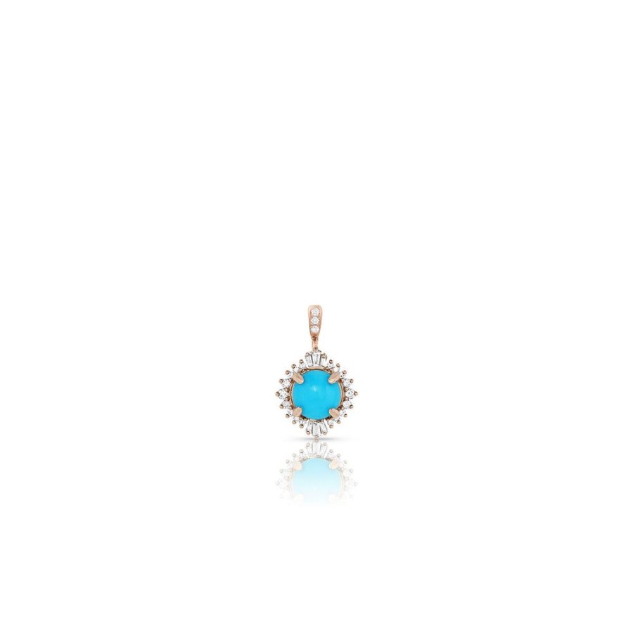 Jewelry dominique cohen | Sleeping Beauty Turquoise, Diamond Sparkle Enhancer, In 18K Rose Gold