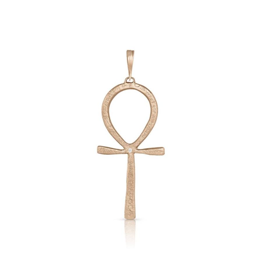 Jewelry dominique cohen | Boho Ankh Key Of Life Pendant (Large), In 18K Rose Gold