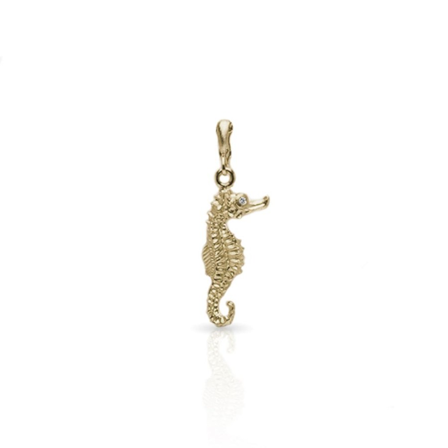 Jewelry dominique cohen | Seahorse Charm With Diamond Detail,In 18K Yellow Gold