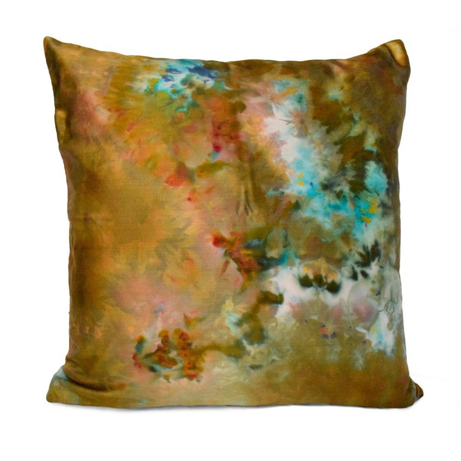 Art & Decor dominique cohen | Double-Dyed Silk, Linen Pillow,20 By 20 Inch,In Moss, Robin'S Egg