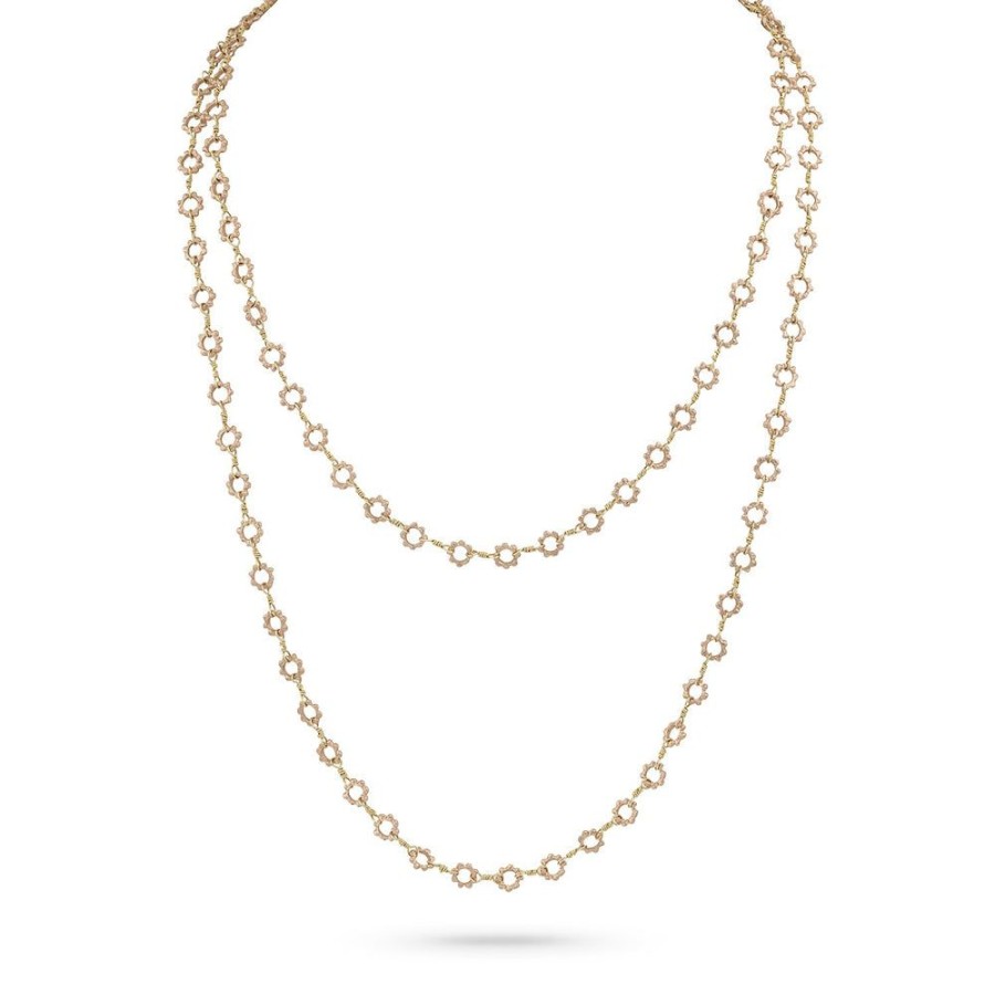 Jewelry dominique cohen Core Chains | Mini Buddha Link Opera Necklace,In 18K Rose Gold,42 Inch