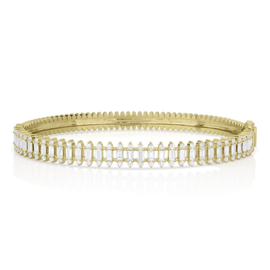 Jewelry dominique cohen | Baguette Diamond Icicle Bangle (1.85Ct), In 18K Yellow Gold