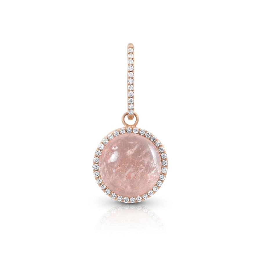 Jewelry dominique cohen | Morganite Cabochon, Diamond Pendant (Small), In 18K Rose Gold