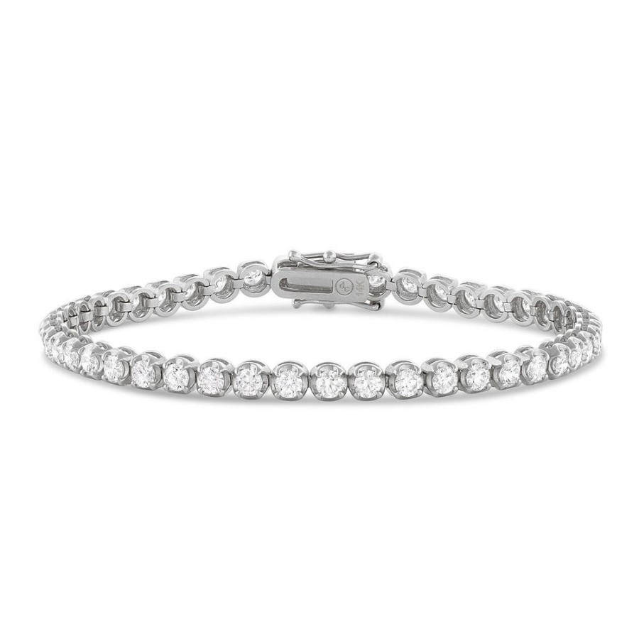 Jewelry dominique cohen | Diamond Crown-Set Tennis Bracelet (4.25Ct),In 14K White Gold