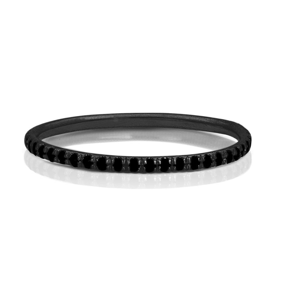 Jewelry dominique cohen | Black Diamond Delicate Eternity Ring,In 18K Black Gold