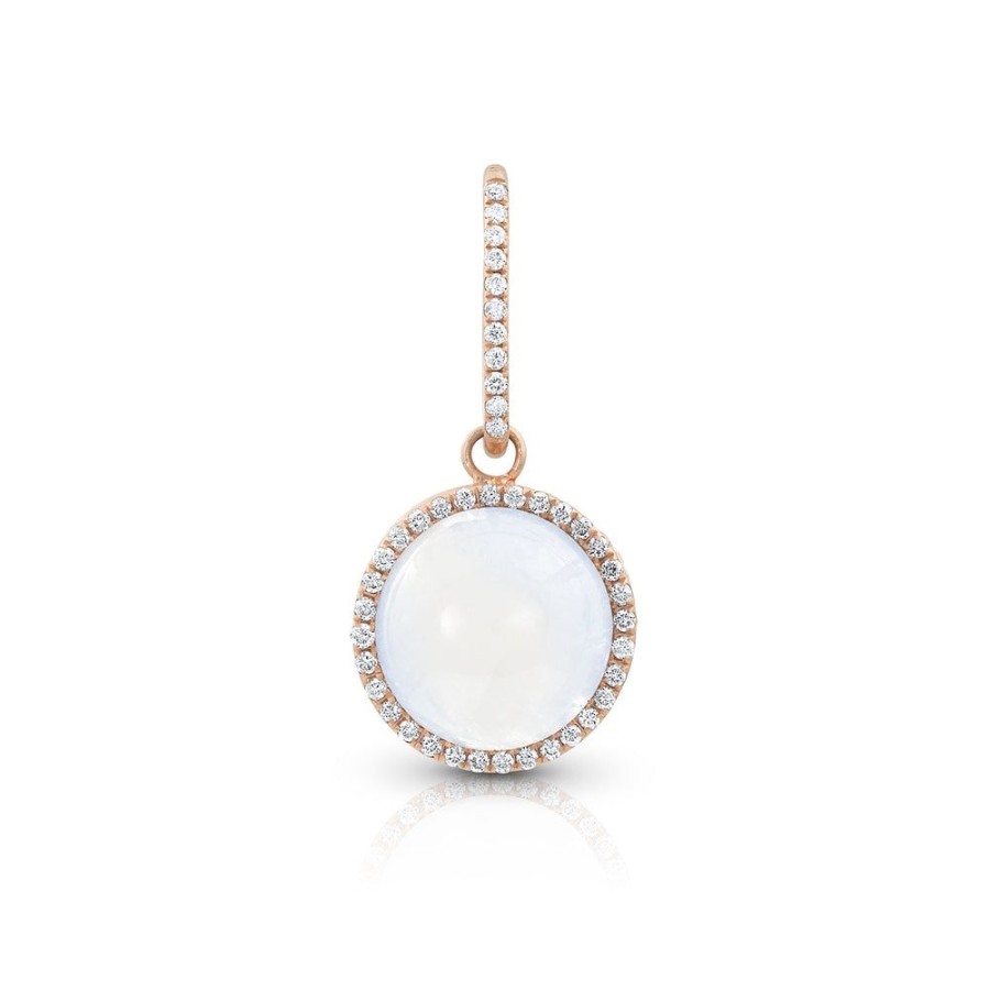 Jewelry dominique cohen | Moonstone Cabochon, Diamond Pendant (Small), In 18K Rose Gold