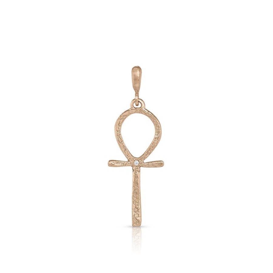 Jewelry dominique cohen | Boho Ankh Key Of Life Pendant (Small), In 18K Rose Gold