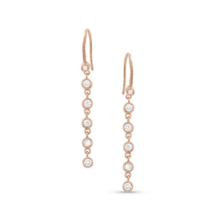 Jewelry dominique cohen | Diamond Line Swag Earring, In 18K Rose Gold