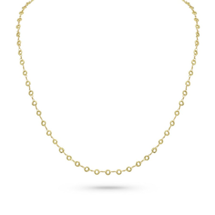 Jewelry dominique cohen Core Chains | Carved Ring Delicate Chain,In 18K Yellow Gold,22 Inch