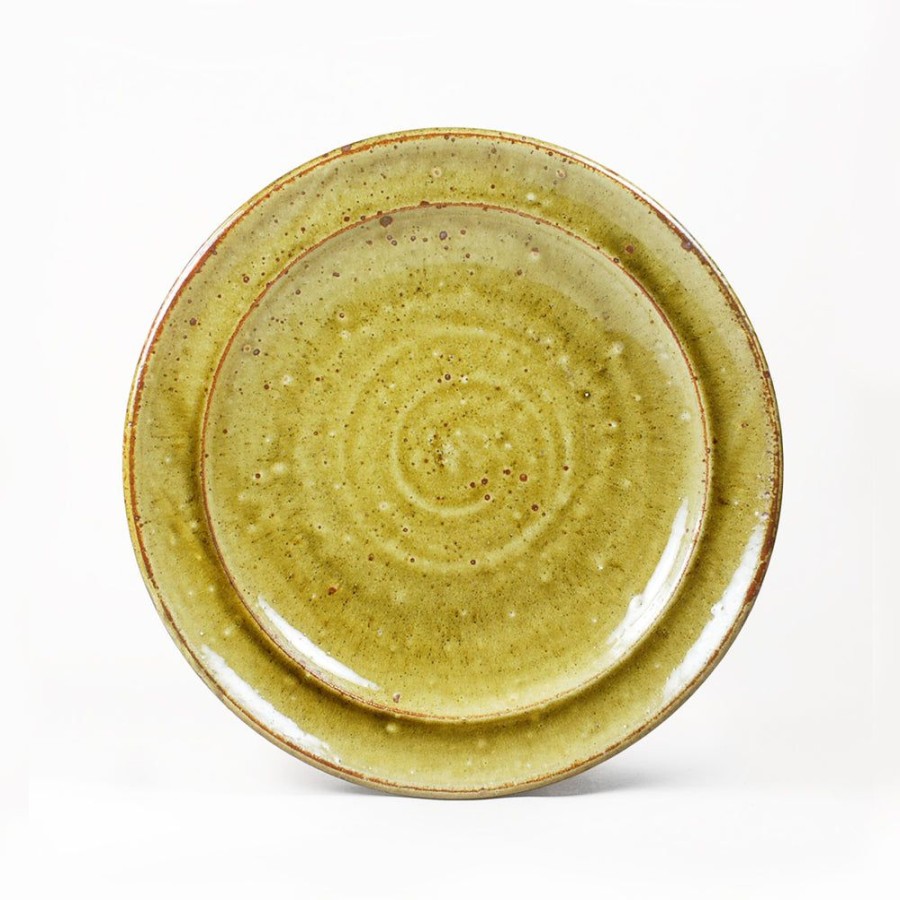 Art & Decor dominique cohen | Stoneware Serving Plate,In Ash Over Crackle Slip,12.5 Inch Diameter, 2 Inch Depth